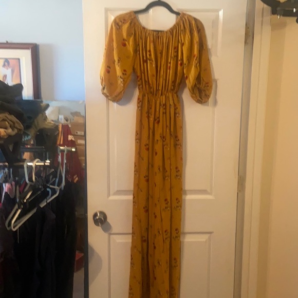 Mustard yellow floral jumpsuit - Picture 1 of 6